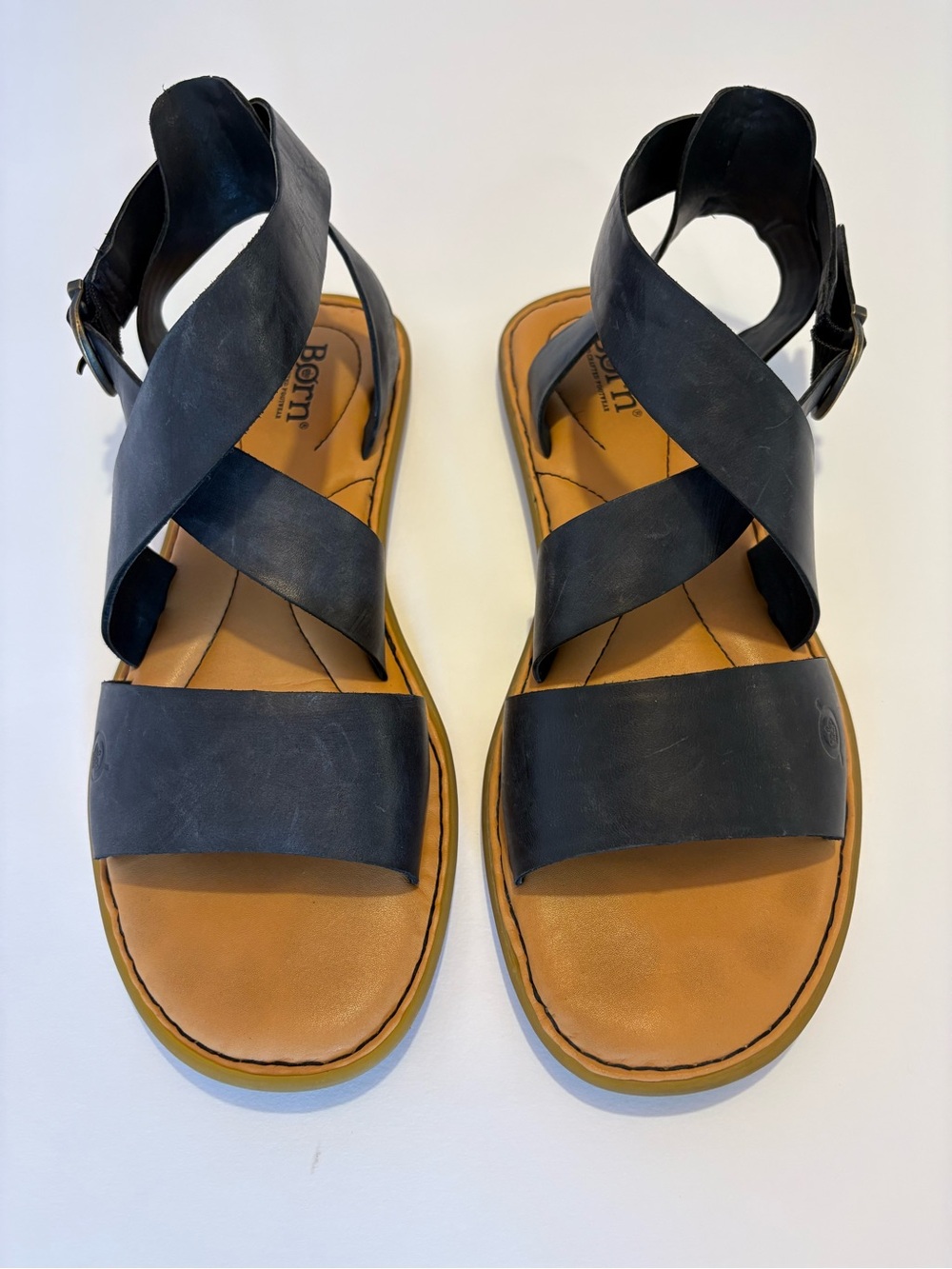 Born Leather Cris Cross Gladiator Sandals
